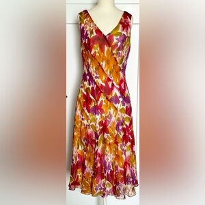 Floral Sleeveless V-Neck Dress
